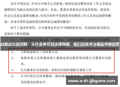 赵鹏谈欠薪问题：从社会责任到法律保障，我们应该关注哪些关键因素